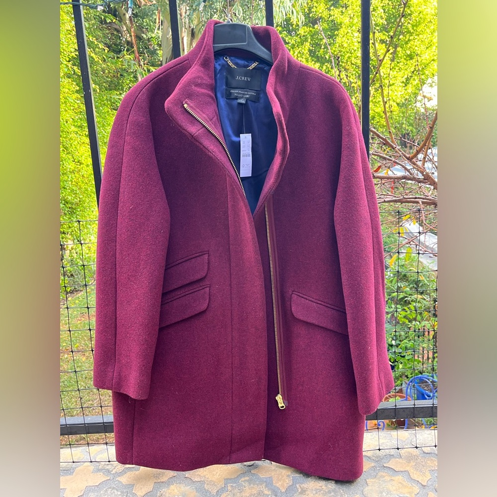 Italian wool, J. Crew pea coat, new with tags
